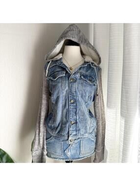 Y2K Free People Hooded Denim Jacket